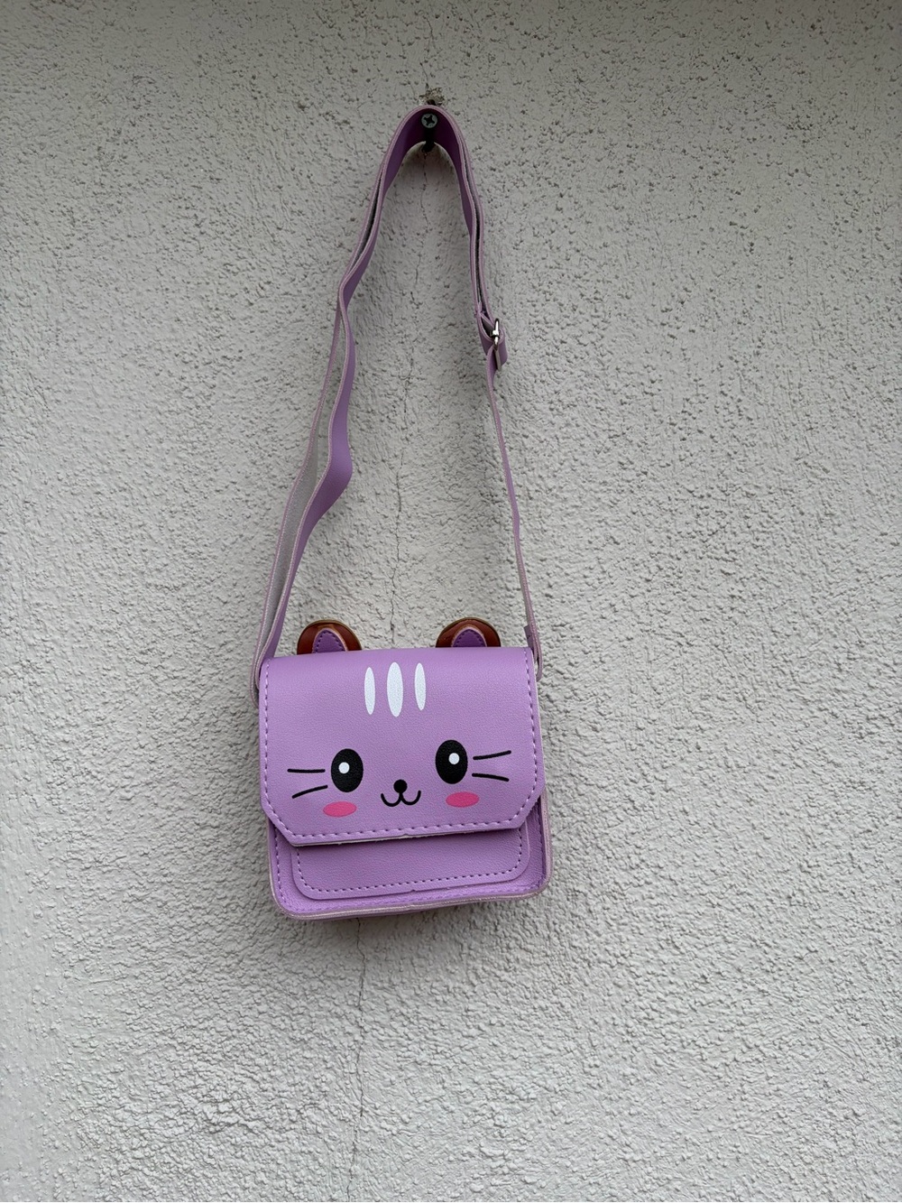 Cute purple Kitty Crossbody Bag little Girls